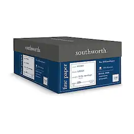 Southworth - Gummed #10 Business Envelopes, 4 1/8" x 9 1/2", 250/Box - Ivory