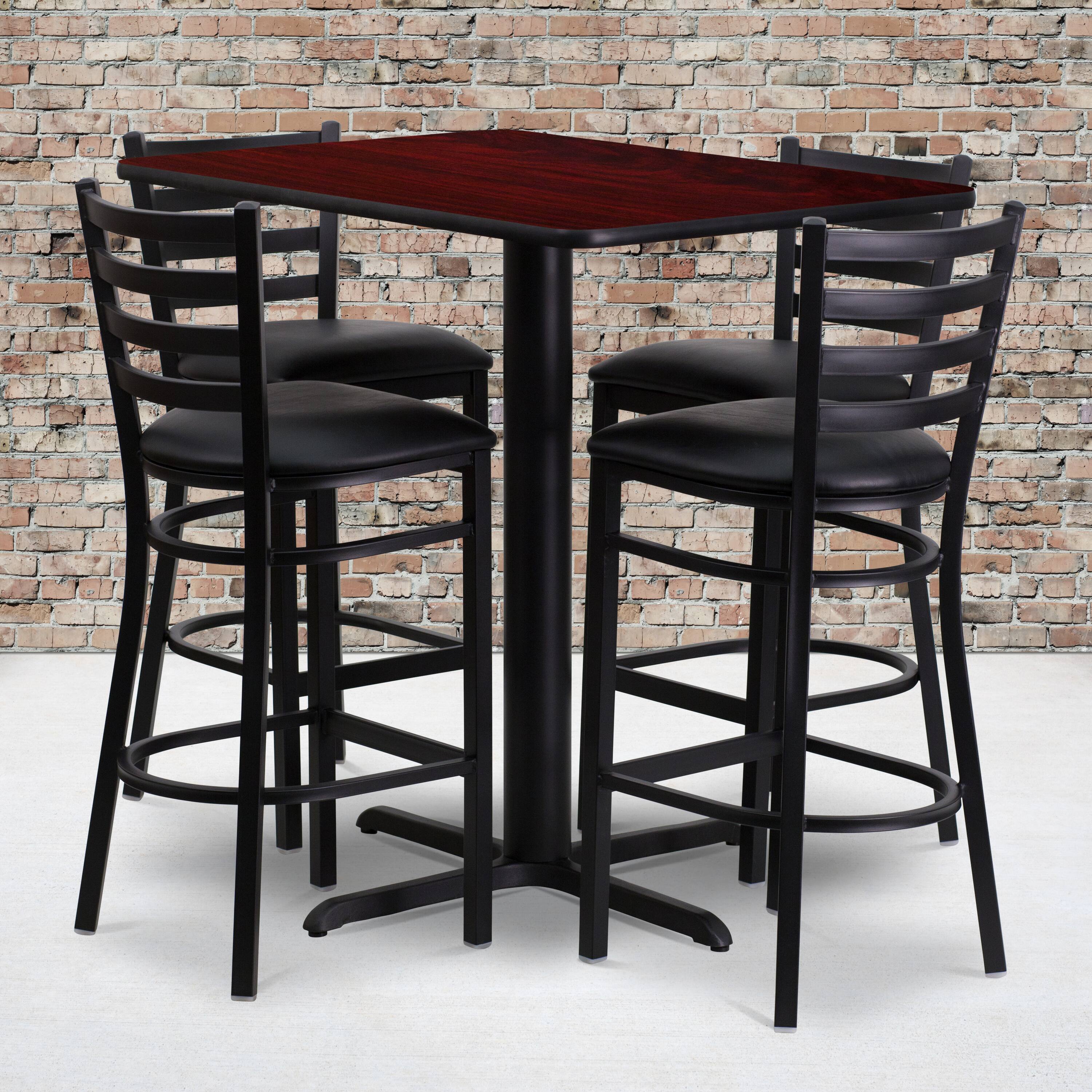 Flash Furniture Carlton 24''W x 42''L Rectangular Mahogany Laminate ...