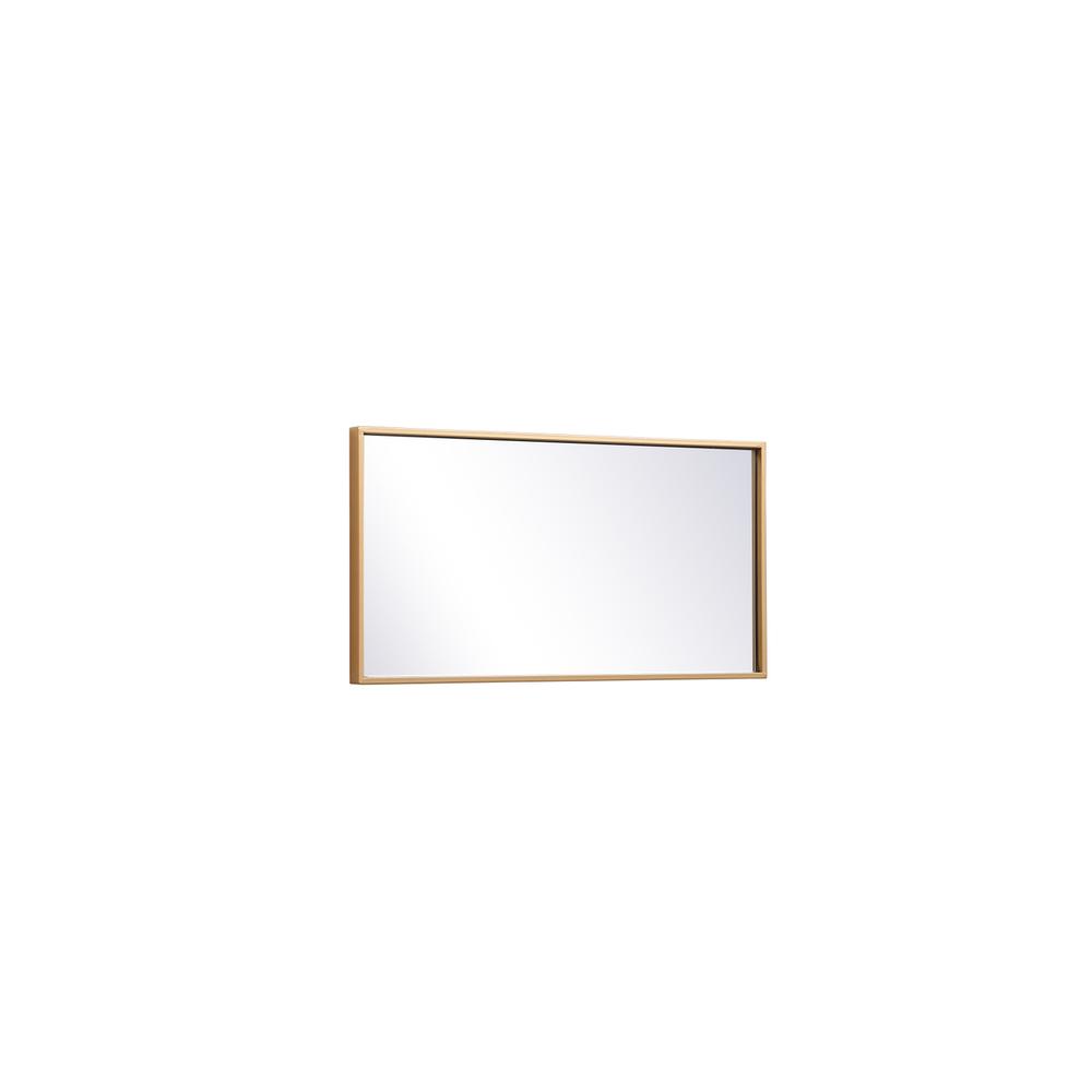 Left. Elegant Decor - Metal frame rectangle mirror 14x28 inch in brass - Brass.