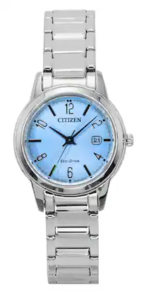 Citizen - Elegance Stainless Steel Dial Eco-Drive FE1241-71L Women's Watch - Light Blue