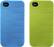 Front Standard. Belkin - Grip Groove Silicone Sleeve for Apple® iPhone® 4 (2-Pack) - Aqua/Lemongrass.
