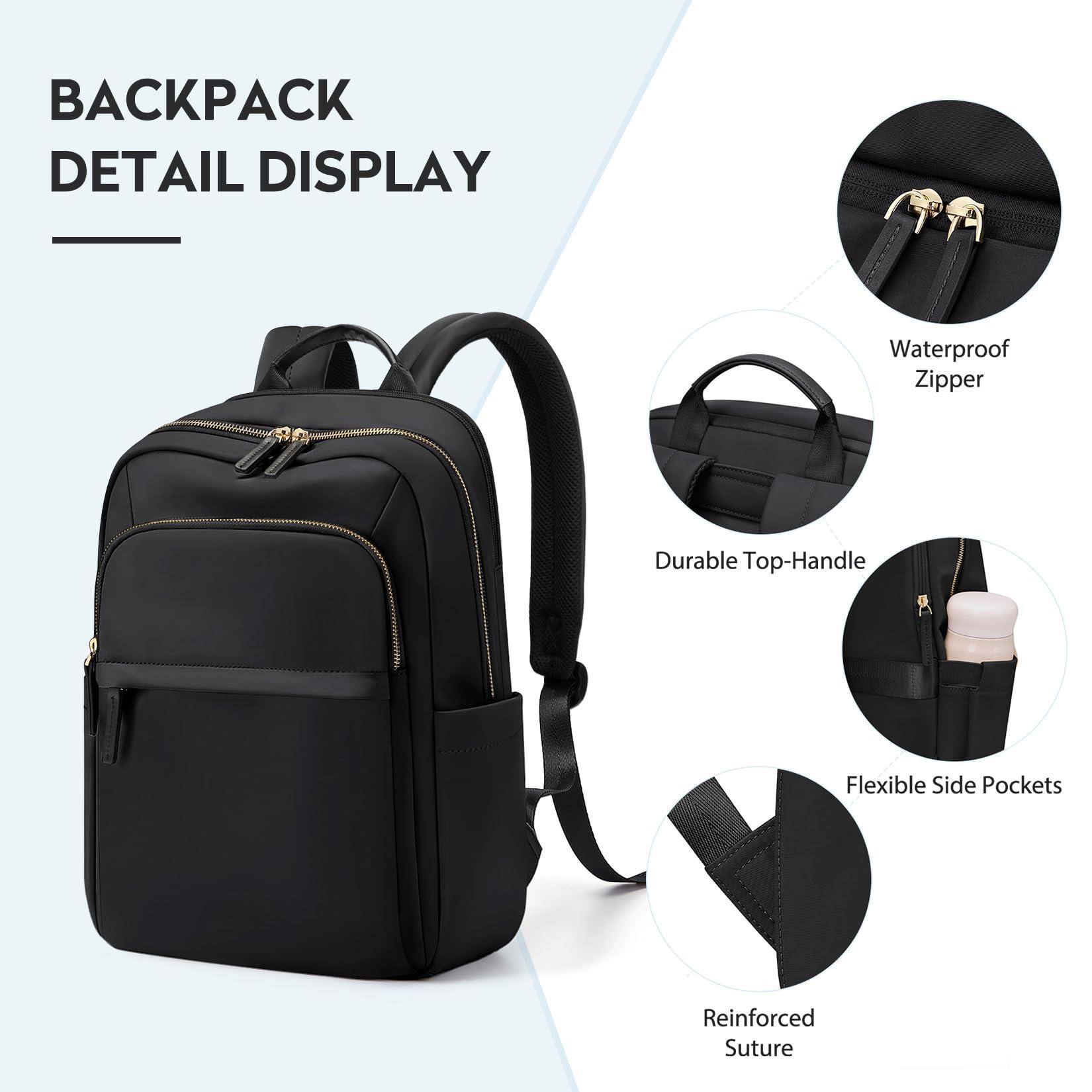 Alt View 1. Live At Space - Hiking Travel Backpack For Women Casual Business Weekender Multilayer Laptop Bag 16 Inch Black - C-wapricot-16Inch.