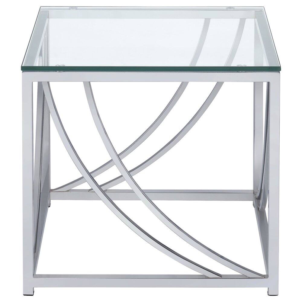 Alt View 4. Coaster Co. of America - Lille 2-piece Glass Top Coffee End Sofa Table Set Chrome - Silver.