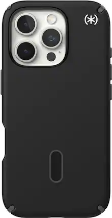 Front. Speck - Presidio2 Pro ClickLock Case with MagSafe for Apple iPhone 16 Pro - Black.