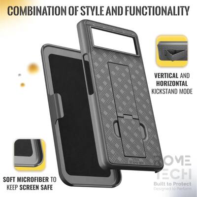 Rome Tech Google Pixel 7A Shell Holster Combo Case - Black Rome Tech Google Pixel 7A Shell Holster Combo Case - Black