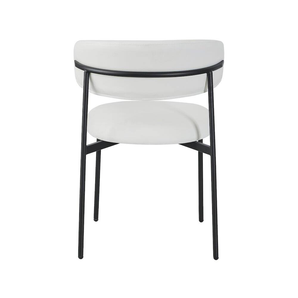 Alt View 1. Meridian Furniture - Lupita Off-White Vegan Leather Upholstered Dining Chair, Set of 2 - White.