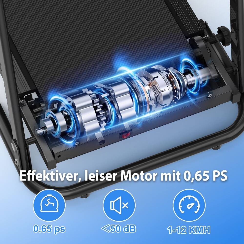 Effektiver, leiser Motor mit 0,65 PS  
0,65 PS  
<50 dB  
1-12 KM/H