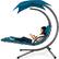 Front. Best Choice Products - Best Choice Products Hanging Curved Chaise Lounge Chair Swing w/ Pillow, Shade, Stand - Peacock Blue - Peacock Blue.