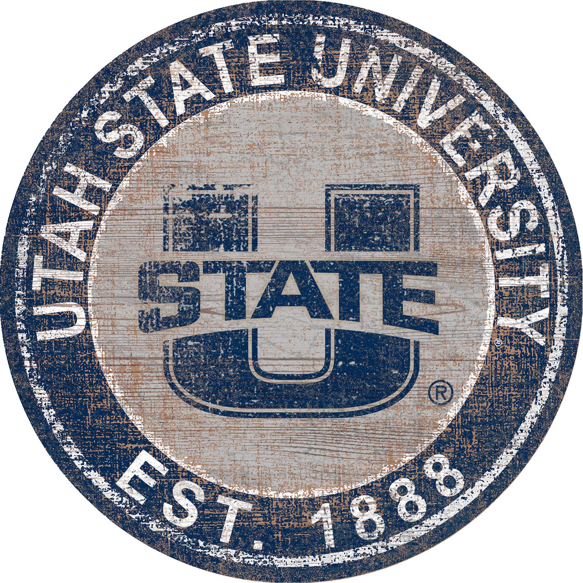 Utah State Aggies 24'' Round Heritage Logo Sign