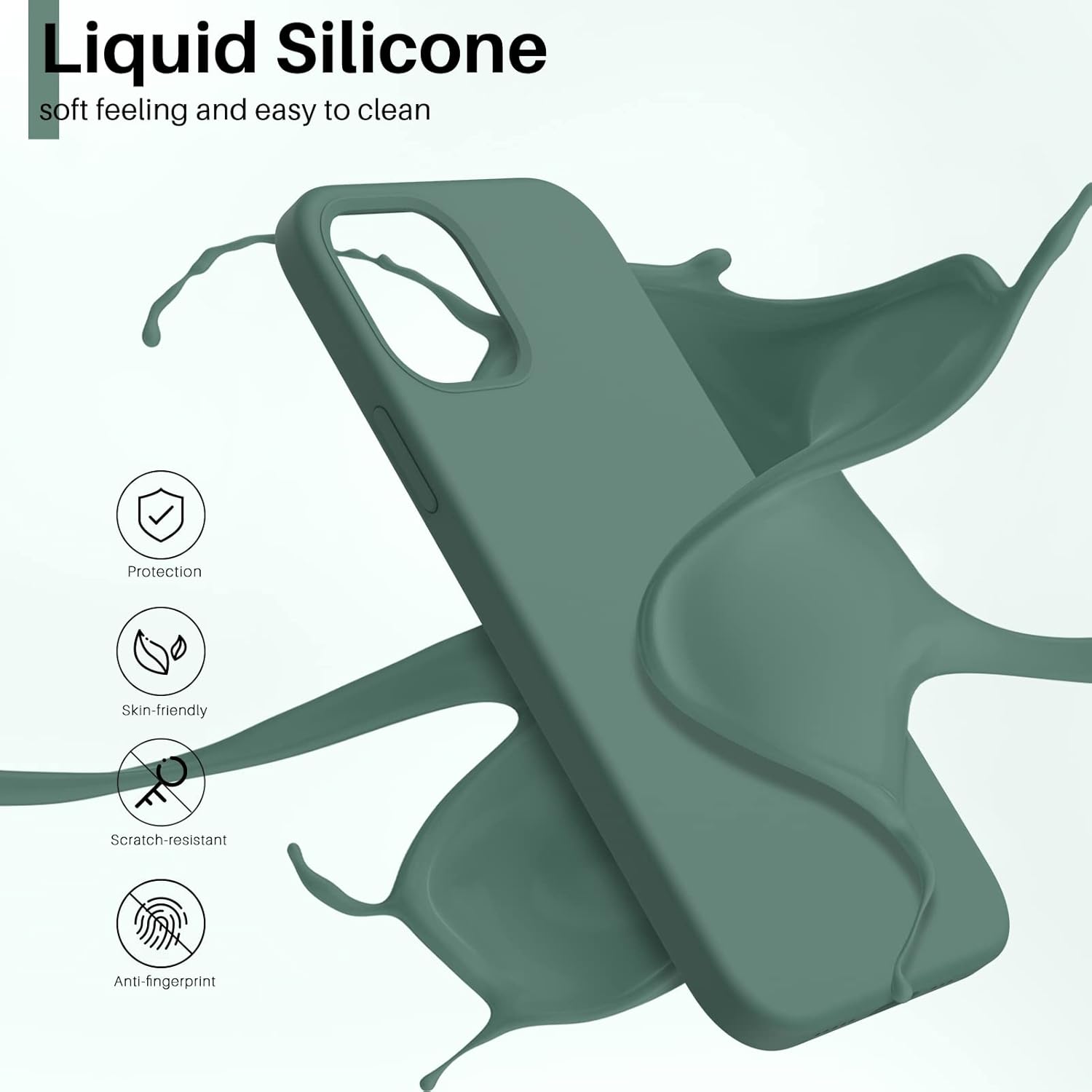 Liquid Silicone, soft feeling and easy to clean, Protection, Skin-friendly, Scratch-resistant, Anti-fingerprint