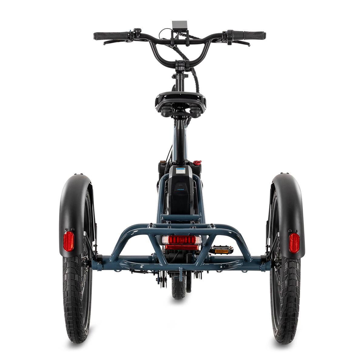 Alt View 6. Lectric eBikes - XP Trike2 750 Foldable Long-Range eBike (Max 70mi/17mph) + Cargo Package/Support Seat/Seat Post/Headlight/Mirrors/Lock - Dusk Blue.