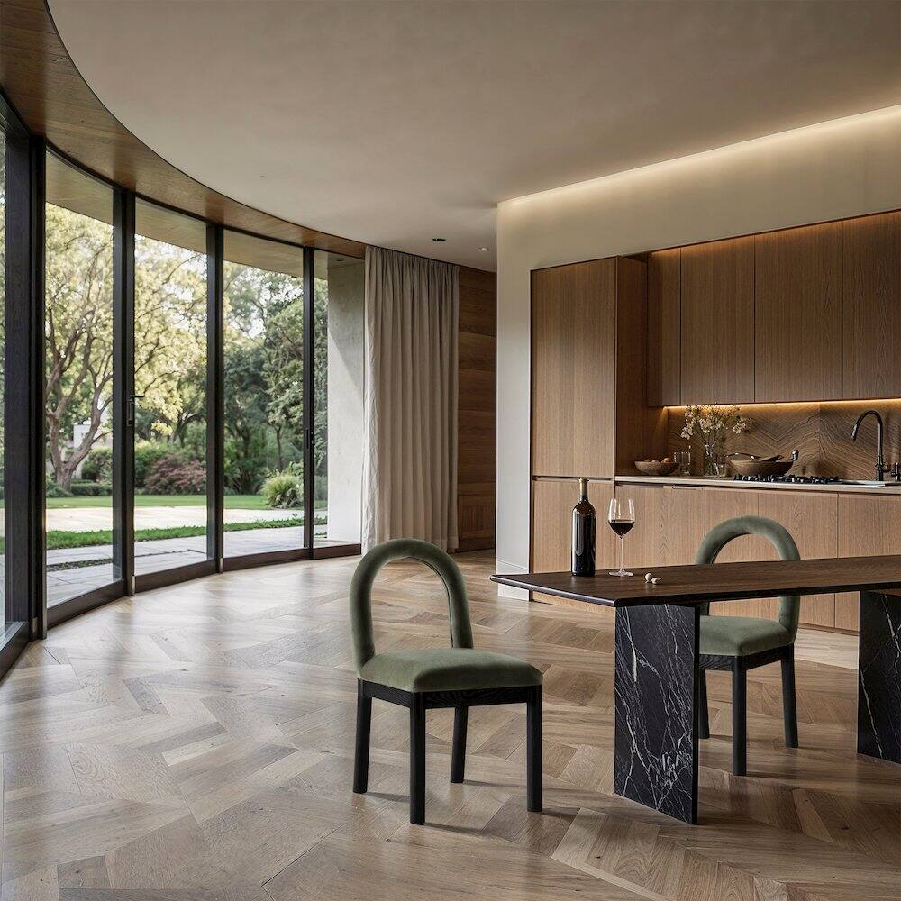 Alt View 1. Meridian Furniture - Conrad Green Velvet Dining Chair - Green.