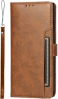 SaharaCase - Genuine Leather Folio Wallet Case for Samsung Galaxy S24 Ultra - Brown - Front_Zoom