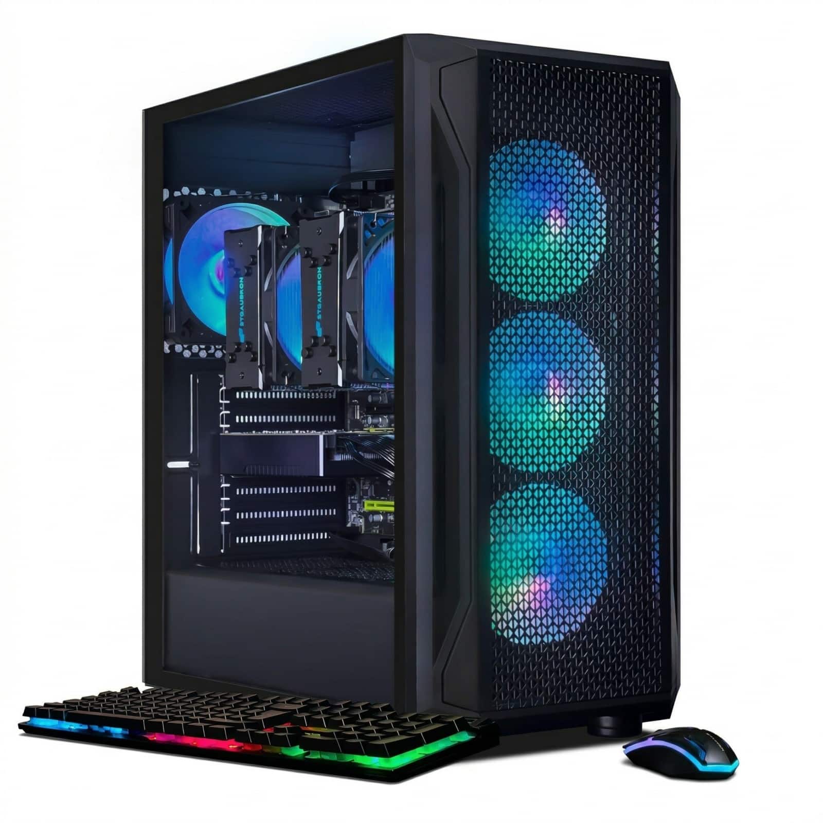 STGAubron - Gaming Desktop PC, Dual Intel Xeon E5 up to 3.7GHz, Radeon RX580 8G Graphics, 16G DDR4 RAM, 512G SSD, Win11H - Black