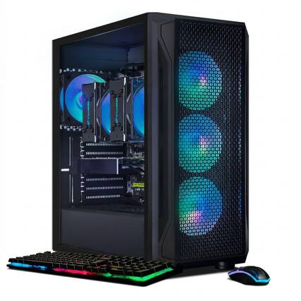 STGAubron - Gaming Desktop PC, Dual Intel Xeon E5 up to 3.7GHz, Radeon RX580 8G Graphics, 16G DDR4 RAM, 512G SSD, Win11H - Black