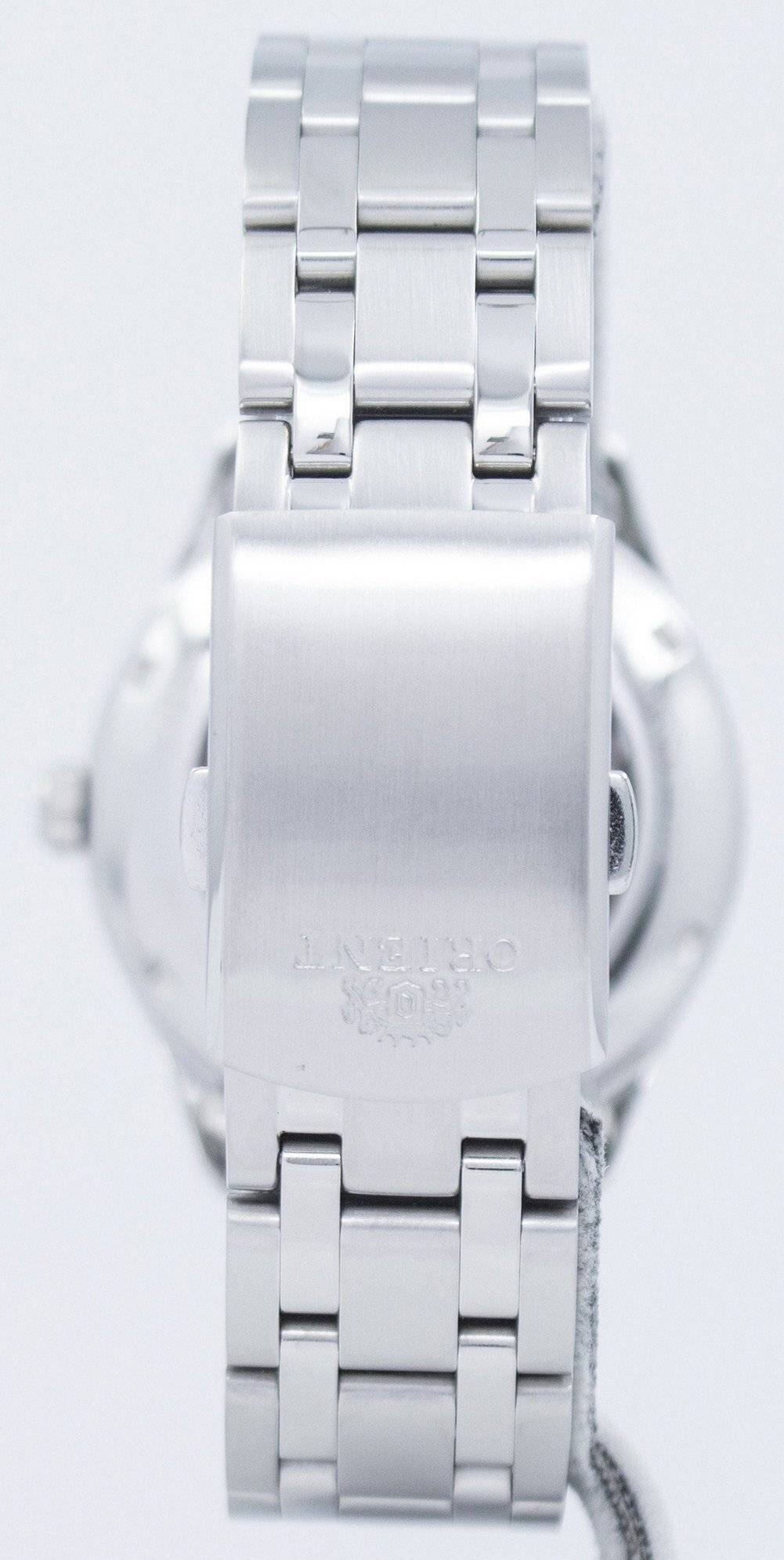 Left. Orient - Oxford Open Heart 22 Jewels Automatic FAG03001D0 Mens Watch Stainless Steel 50M - Silver, Blue.