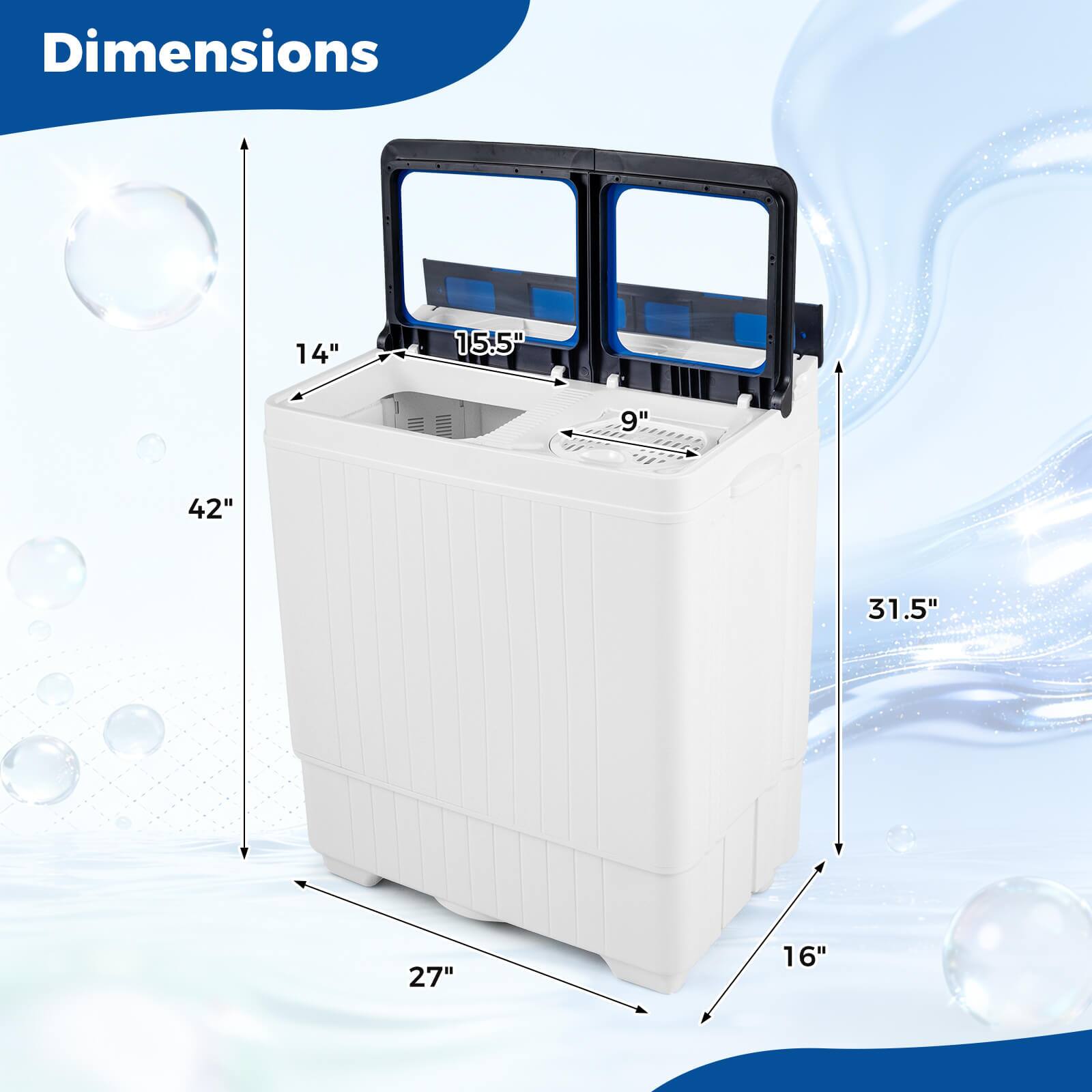 Dimensions: 14" x 15.5" x 9" x 42" x 31.5" x 27" x 16"