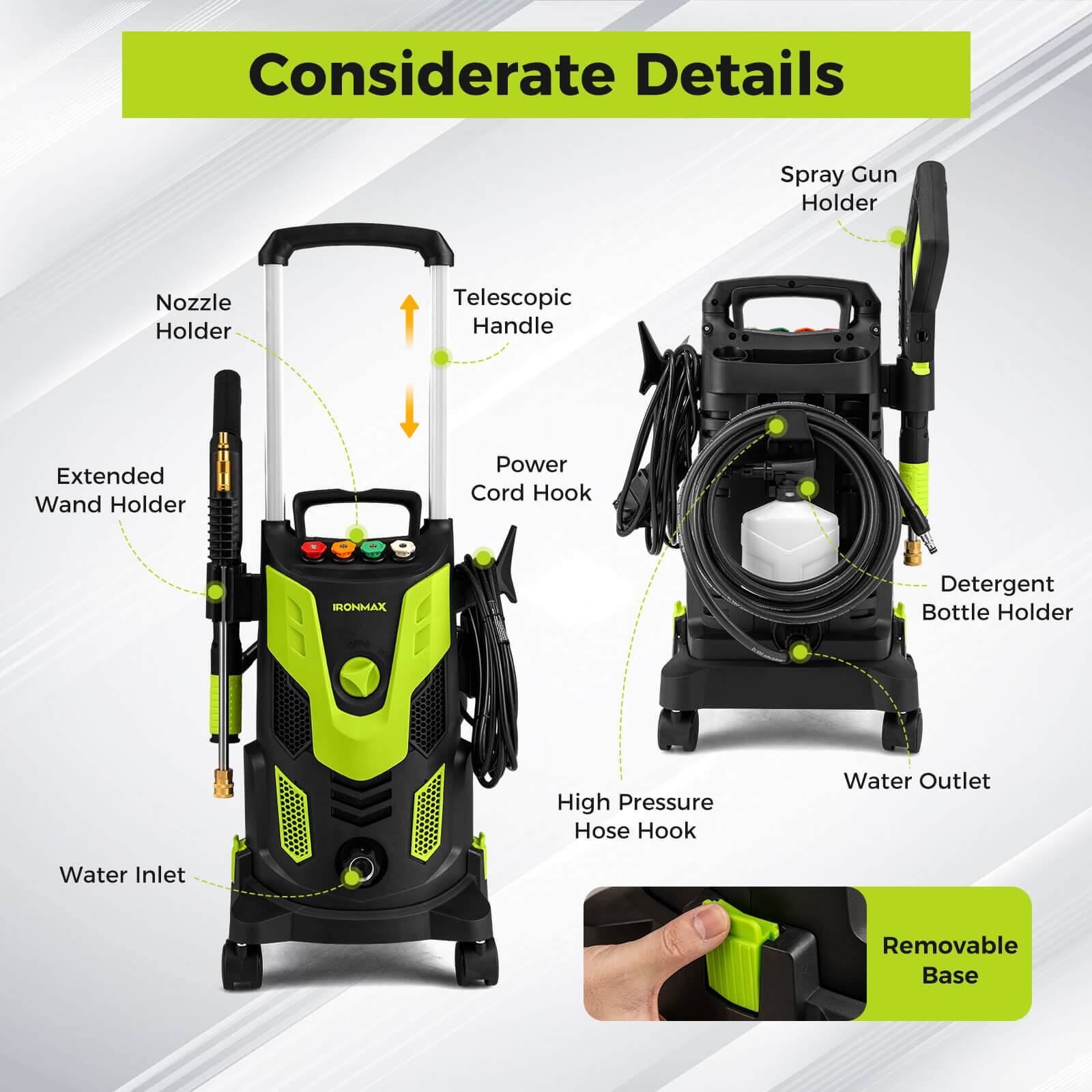 Costway Electric Pressure Washer with 4 Nozzles & Soap Bottle