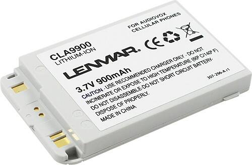 Angle Standard. Lenmar - Lithium-Ion Battery for Most Audiovox and Toshiba Mobile Phones.