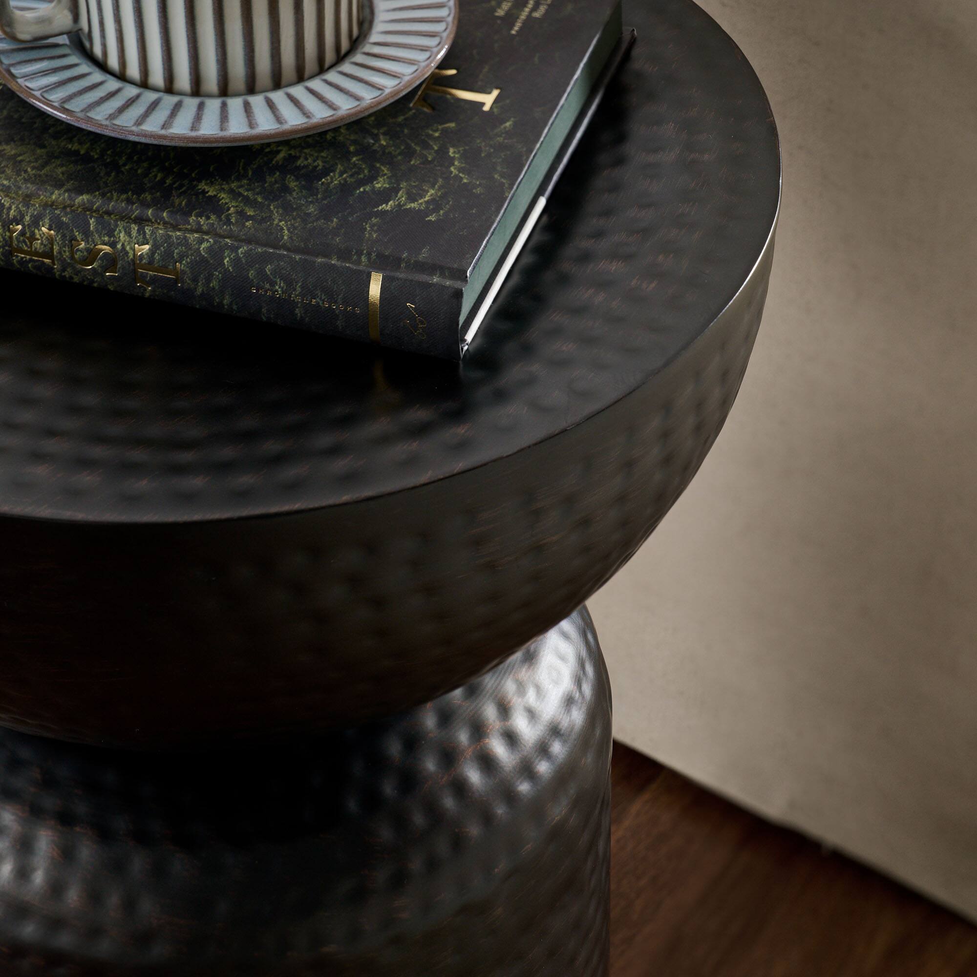 Alt View 1. Modway - Mella Metal Hammered Side Table by Modway - Black.