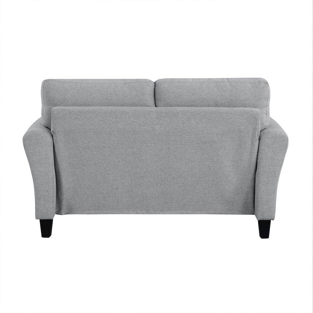Left. Starlight Canyon Home - Dark Gray Upholstered Love Seat, Small Loveseat Sofa for Compact Spaces - Dark Gray.