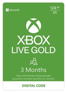 Microsoft - Xbox Live 3 Month Gold Membership [Digital]
