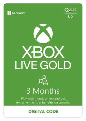 Microsoft - Xbox Live 3 Month Gold Membership [Digital]