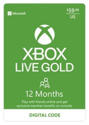 Microsoft - Xbox Live 12 Month Gold Membership [Digital] - Front_Zoom