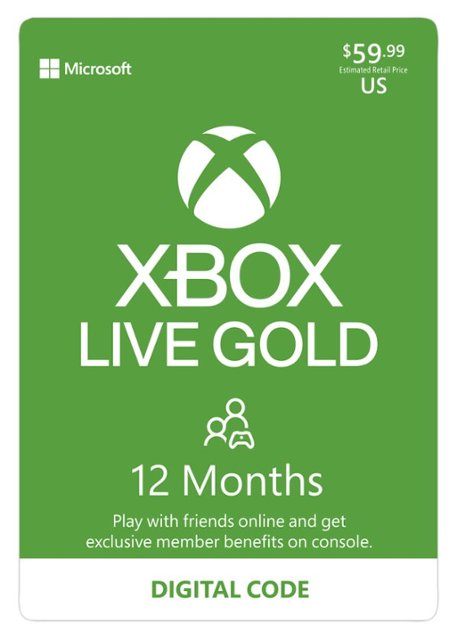 Front Zoom. Microsoft - Xbox Live 12 Month Gold Membership [Digital].