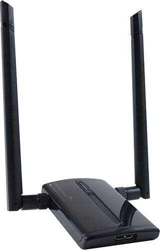 Front. Amped Wireless - High Power 500mW Dual Band AC Wi-Fi USB Adapter - Black.