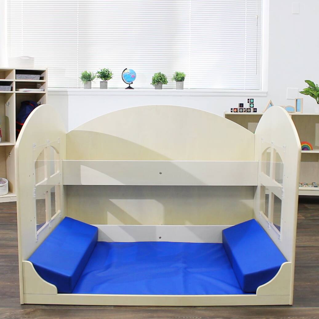 Alt View 1. Children's Factory - Reading Nook with Book Shelves - RTA - Blue.