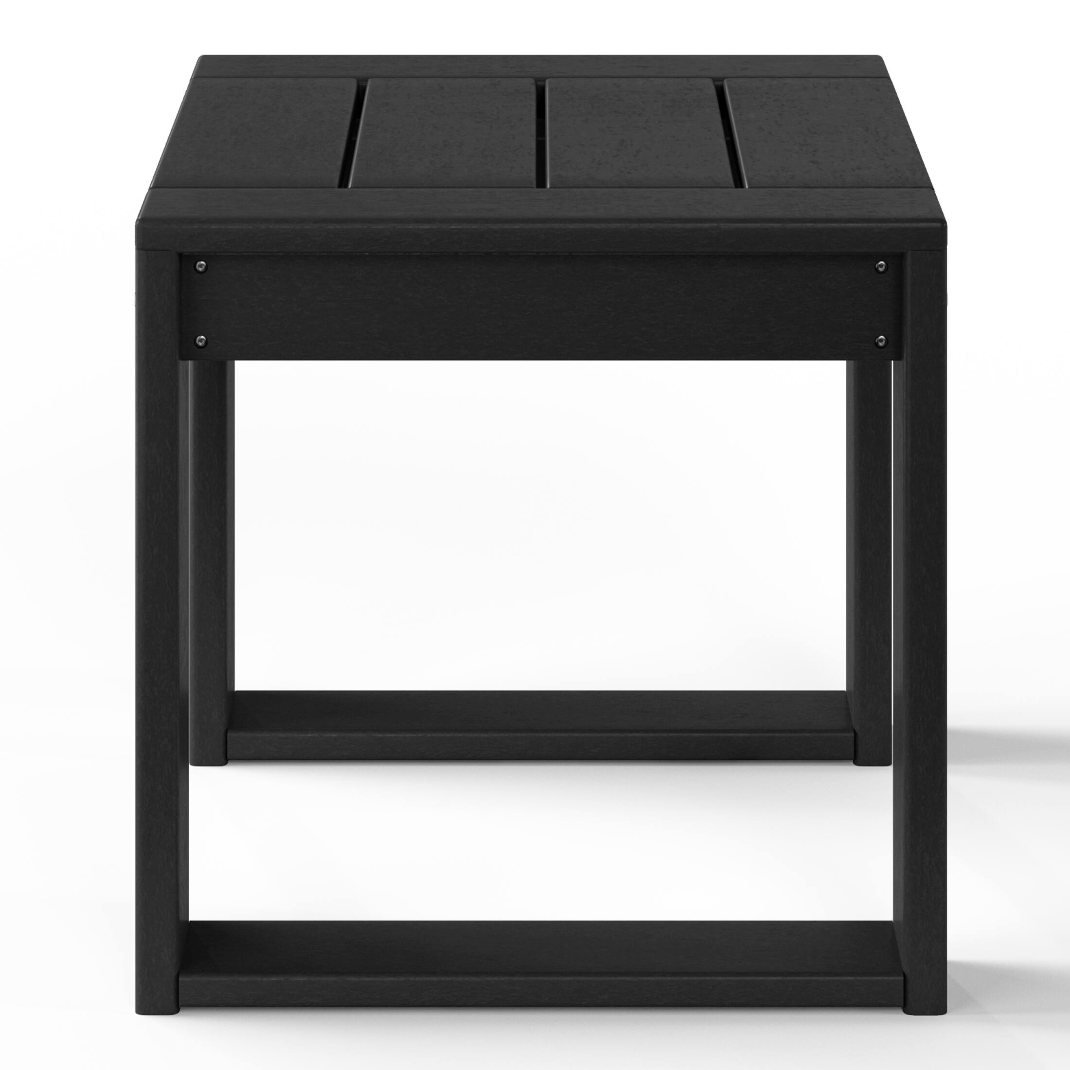 Back. WestinTrends - WestinTrends Montara Modern Outdoor HDPE Rectangle Patio Side Table - Black.