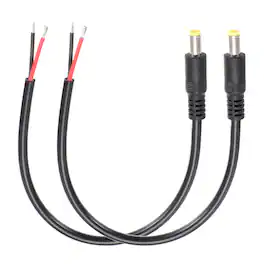 Unique Bargains - 2pcs DC Power Pigtails Cable, 5.5x2.5mm Male to Bare Wire, for PC, Laptop, Toys, Cellphone, Electronic Device - Black