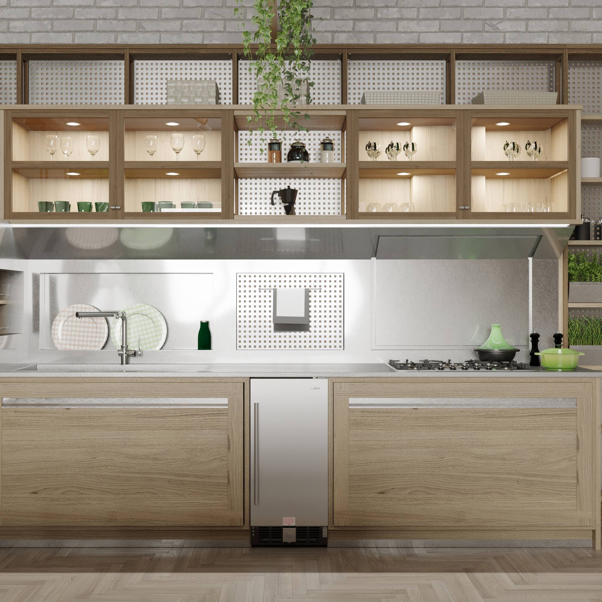 Alt View 5. Koolmore - 15 in. Small Stainless Steel Built-In Refrigerator and Beverage Cooler, 3 cu. ft. - KM-BIR3C-SS. - Black and Stainless-Steel.