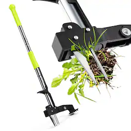 Steelite - 4-Claw Stand Up Weed Puller Tool, Heavy Duty Weeder with 39" Long Handle & Quick-Release Ejector for Lawn - Green