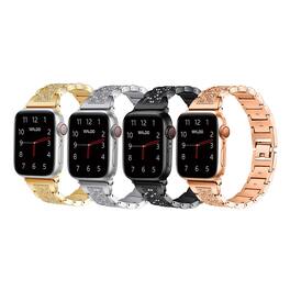 Waloo - Rhinestone Pattern Band For Apple Watch - Black