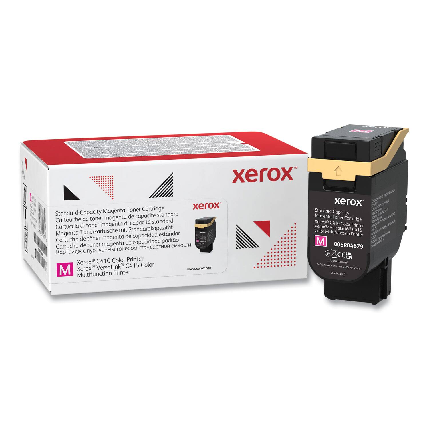 - Xerox Xerox Xerox
- Magenta Toner Cartridge Standard-Capacity
- Standard-Capacity de capacit standard Magenta Toner
- Cartouche de toner magenta standard
- Cartridge di capacit XeroxD C410 Color
- Cartuccia di toner magenta Xerowl0 Versal.inkD
- Printer Tonerkartusche mit Standardkapazitt Color Multifunction CA1 10 Magenta
- de capacidad estndar Printer Cartucho de tner magenta padro M
- de toner magenta de capacidade 006R04679 Cartucho C
- CELA Xerox C410 Color Printer A
- a VersaL.ink C415 Color -oti M Xerox www.tTE.COM Multifunction Printer SME

---

**Corrected Text:**

- Xerox
- Standard-Capacity Magenta Toner Cartridge
- Cartouche de toner magenta de capacité standard
- Cartridge di toner magenta di capacità standard
- Cartucho de toner magenta de capacidad estándar
- Картридж с пигмент