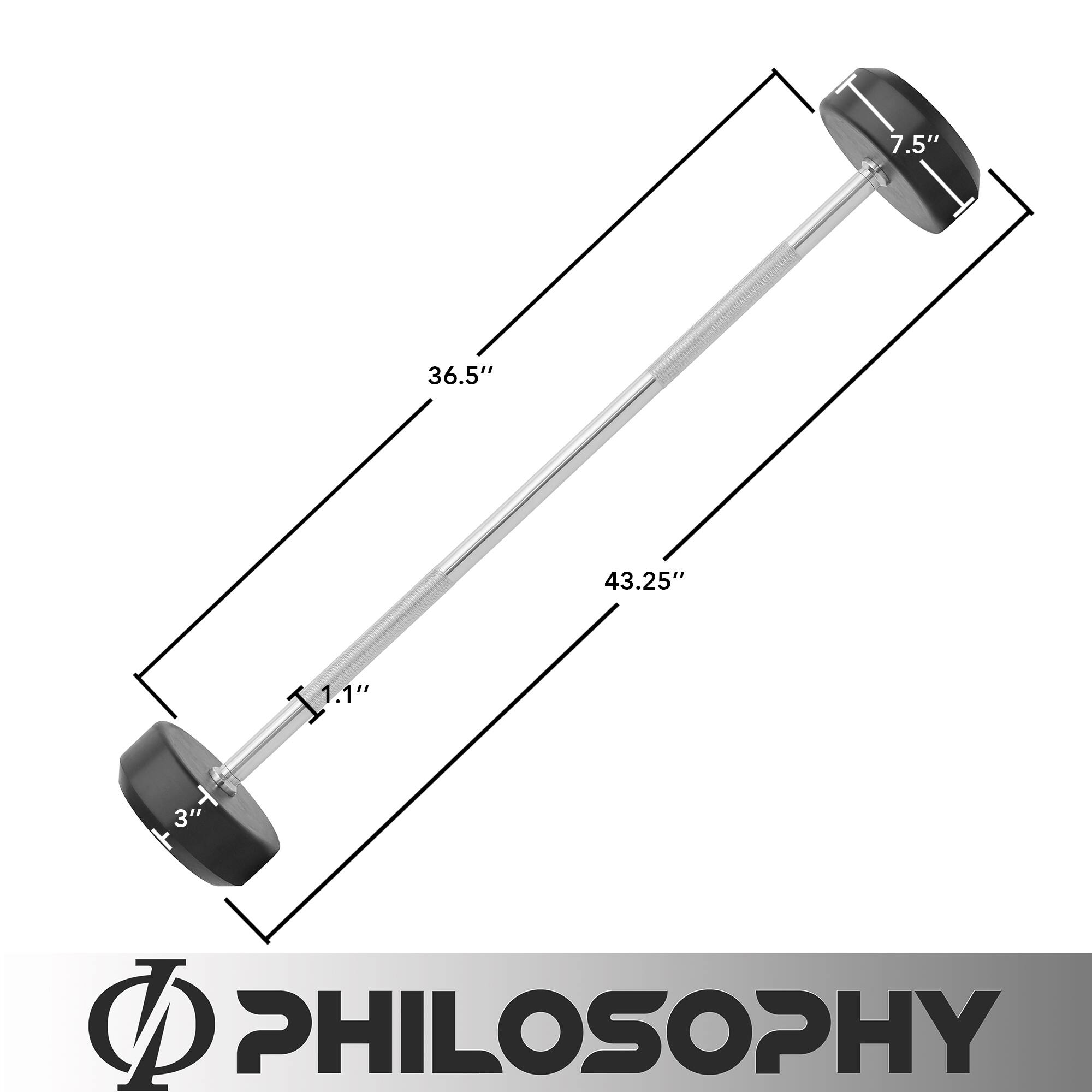 7.5" 36.5" 43.25" 1.1" 3" PHILOSOPHY