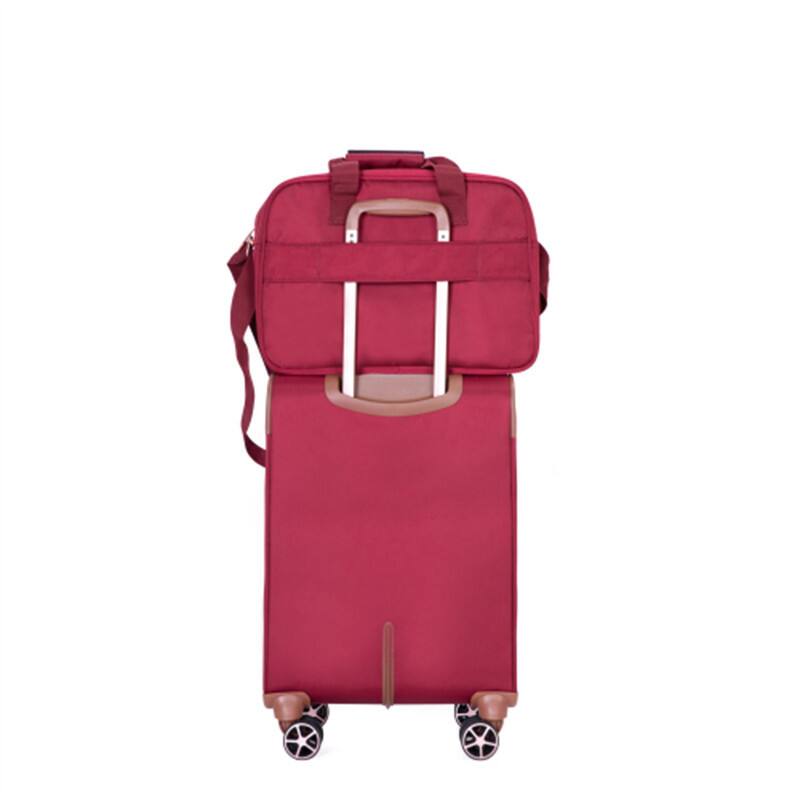 Alt View 1. HTUTWOO - Softshell Suitcase Spinner Wheels Terylene Luggage Sets - 4-Piece Set 16/20/24/28, Carry On Suitcase, Lightweight - Red.