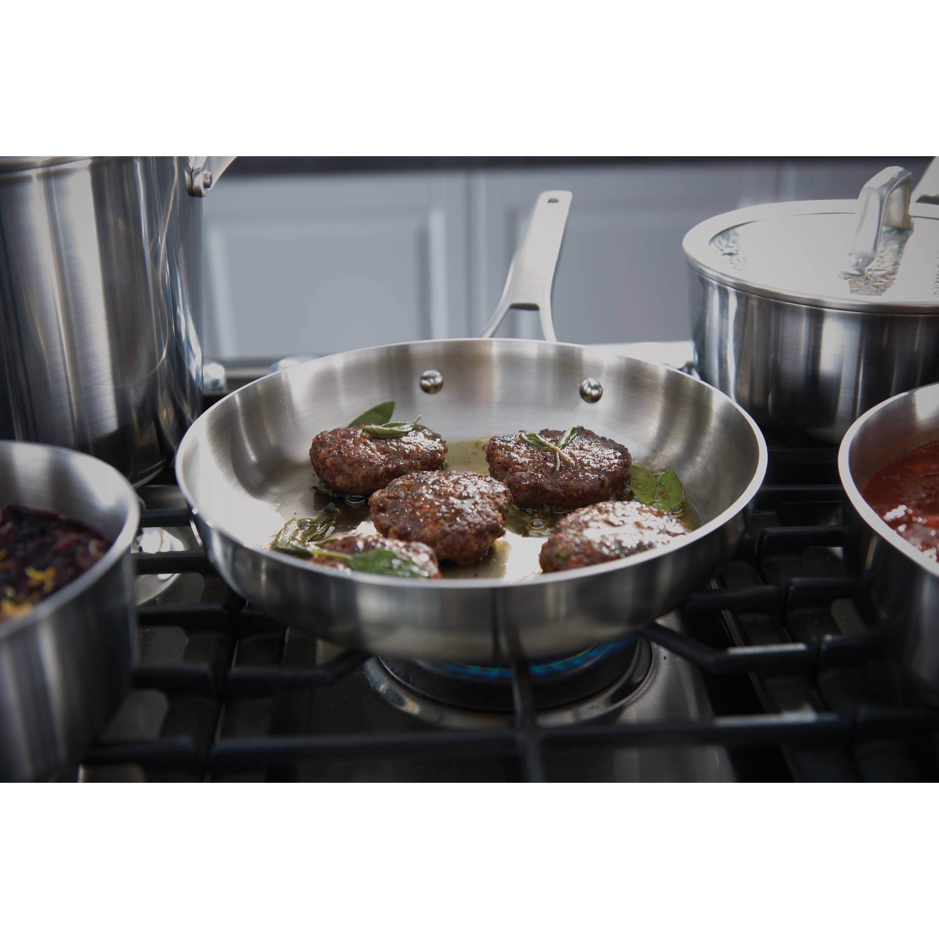 Alt View 4. Calphalon - Premier™ Stainless Steel 11-Piece Set - Stainless Steel.