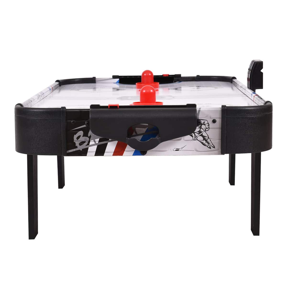 Alt View 12. Costway - 42''Air Powered Hockey Table Game Room Indoor Sport Electronic Scoring 2 Pushers - Black+White.