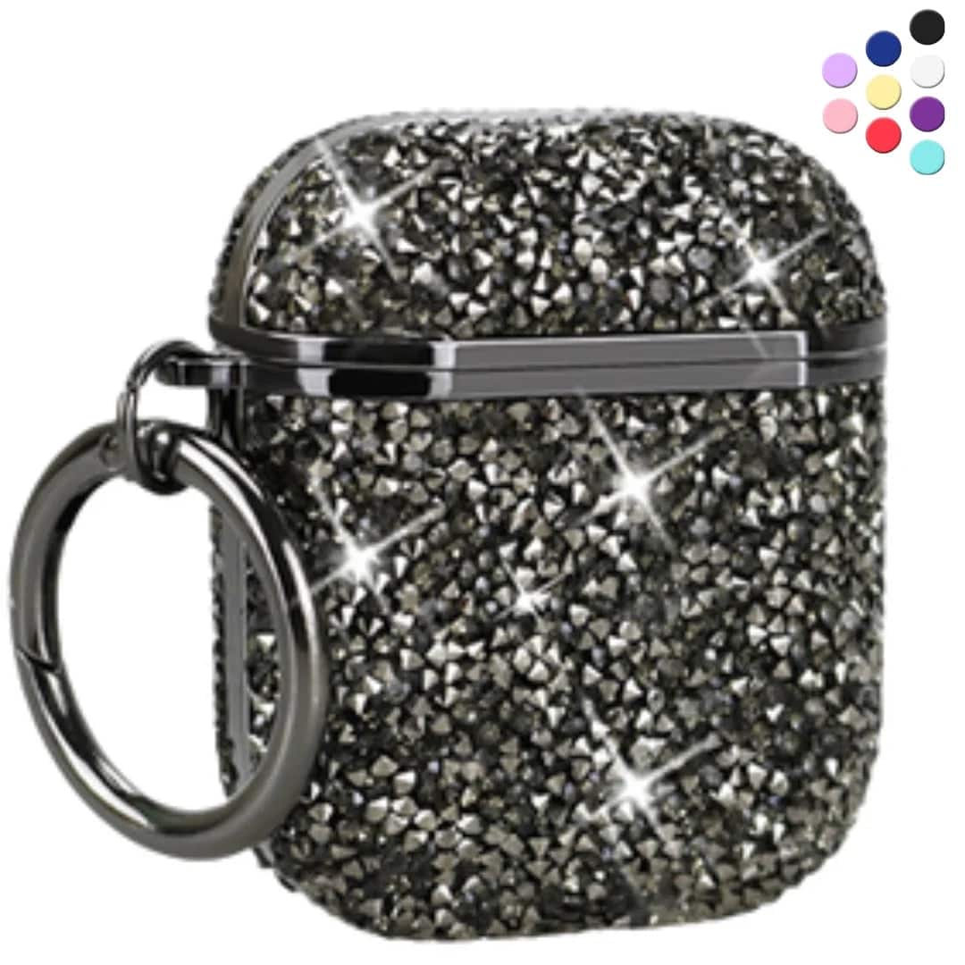 Entronix - Luxury Diamond Case for Apple AirPods 1st and 2nd Generation - Gray