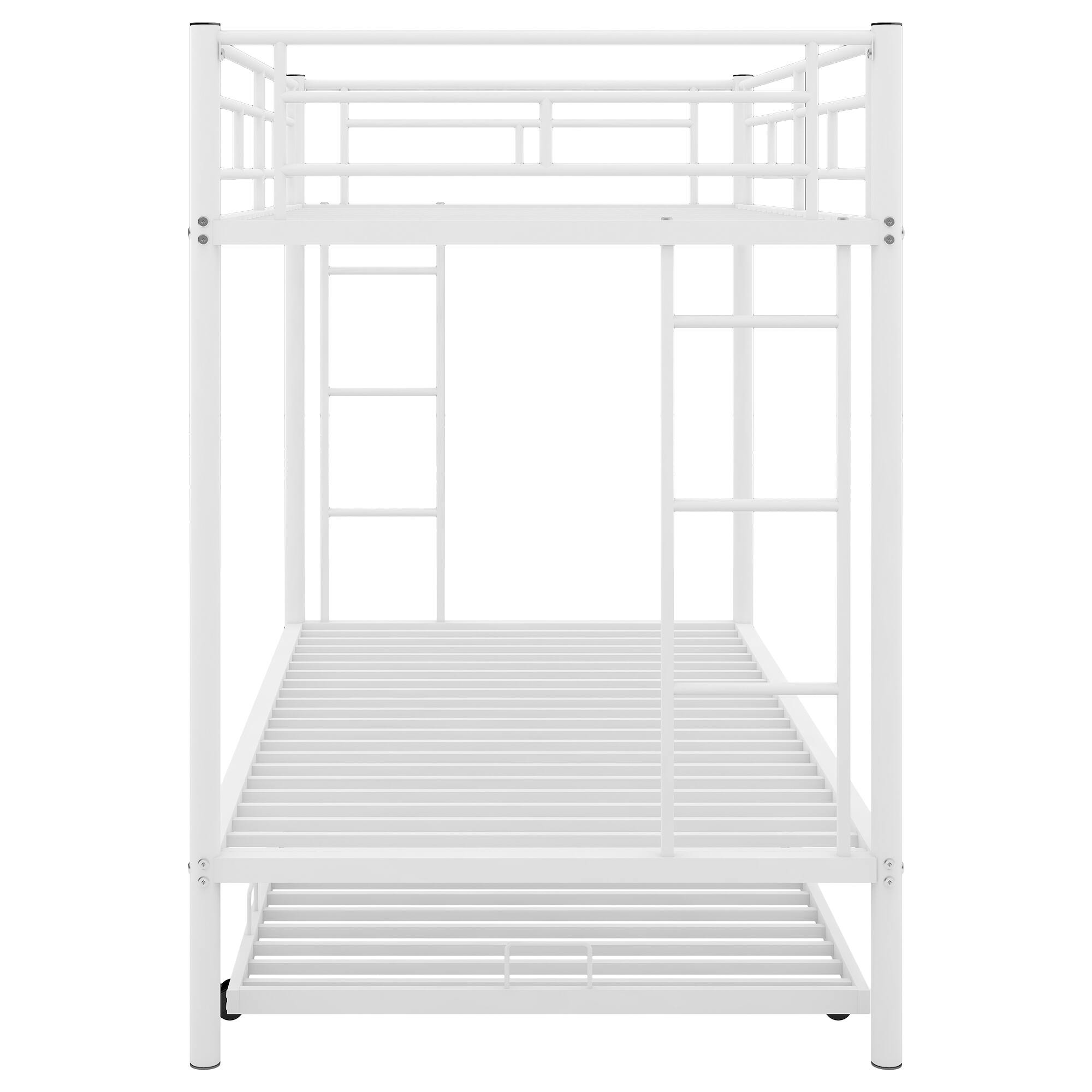 Alt View 8. GOODSILO - Twin over Twin Bunk Bed with Trundle - White.