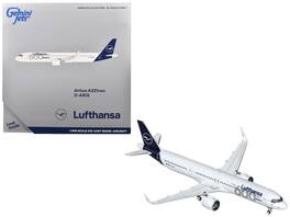 GeminiJets - Airbus A321neo Lufthansa 600th Airbus D-AIEQ Tail 1/400 Airplane - White Dark Blue