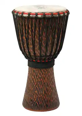 Tycoon Percussion - 12" Djembe, Rope-Tuned, Mango Wood Shell, Goat Skin Head, 5mm Strong Non-Stretch Rope for Easy & Lasting Tuning