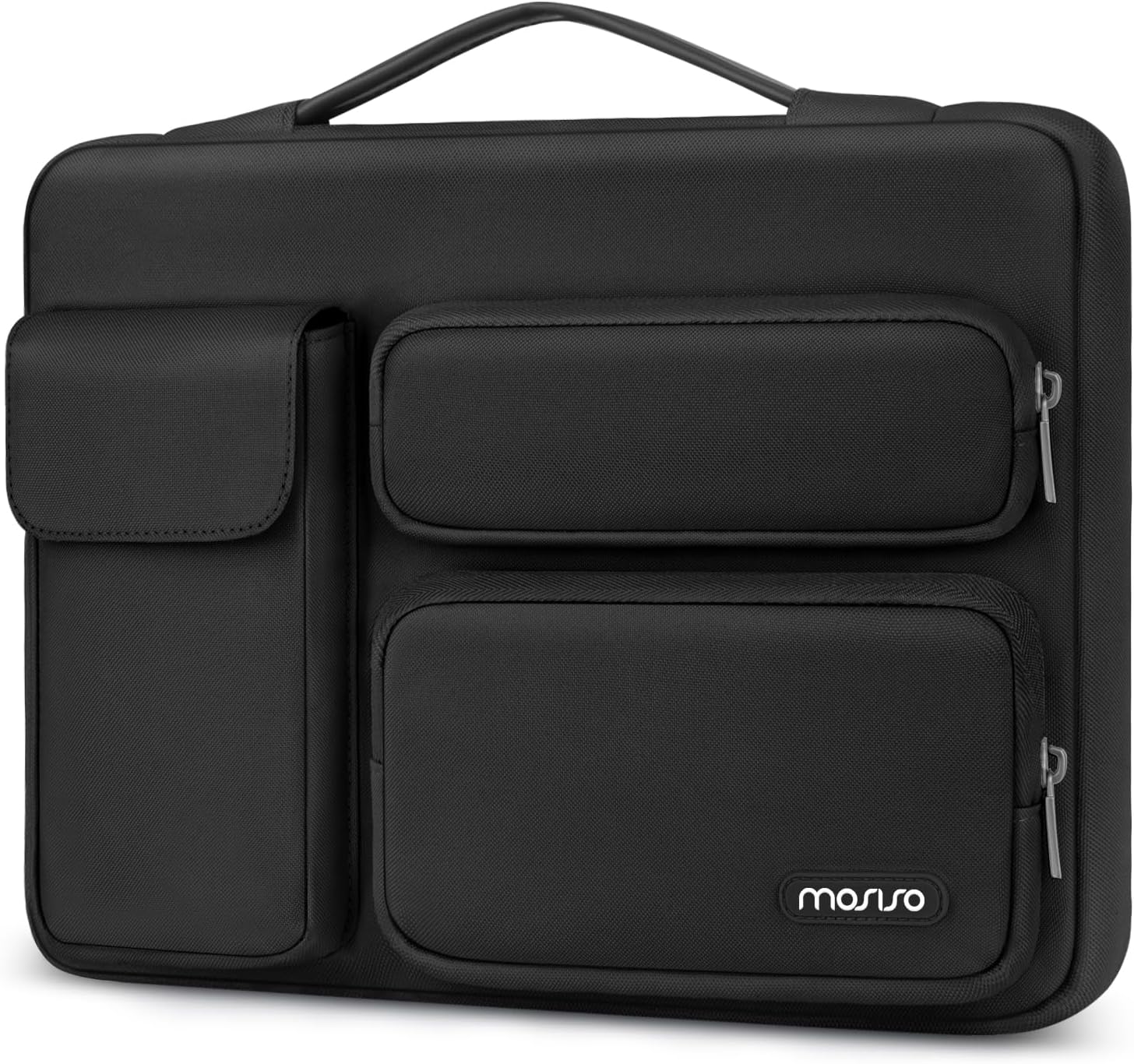 Front. mosiso - 360 Protective Laptop Sleeve 13 inch Laptop Case for MacBook Air 13 inch M4 M3 M2 M1 2025-2018 / Pro 13 M2 M1 2025-2016 - Black.