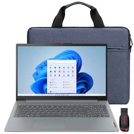 Lenovo - IdeaPad Slim 3i 15.6" Laptop 8GB, 128GB UFS Grey + Bag + USB Flash Drive - Arctic Grey