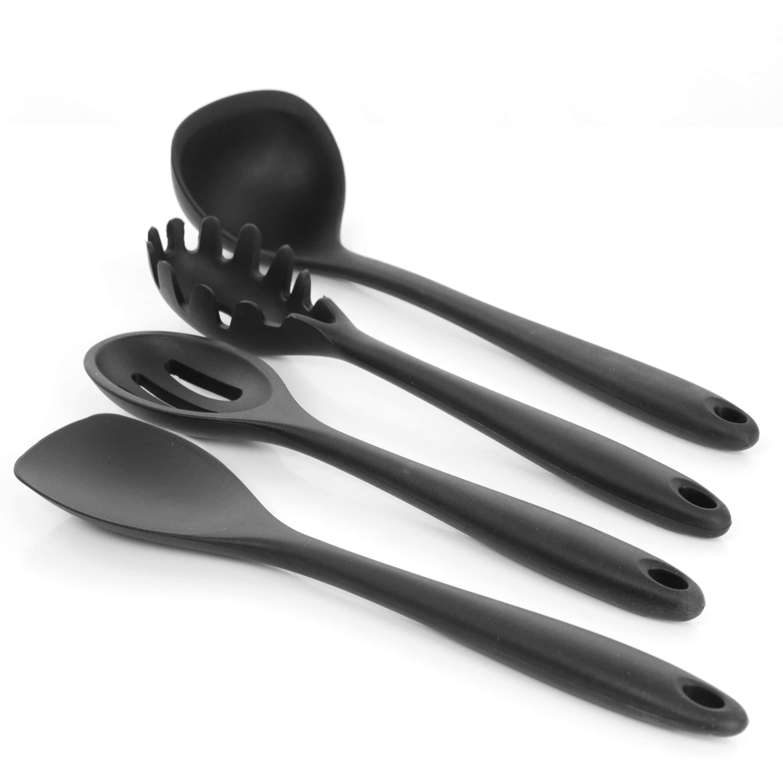 Alt View 3. MegaChef - MegaChef Black Silicone Cooking Utensils, Set of 12 - Black.