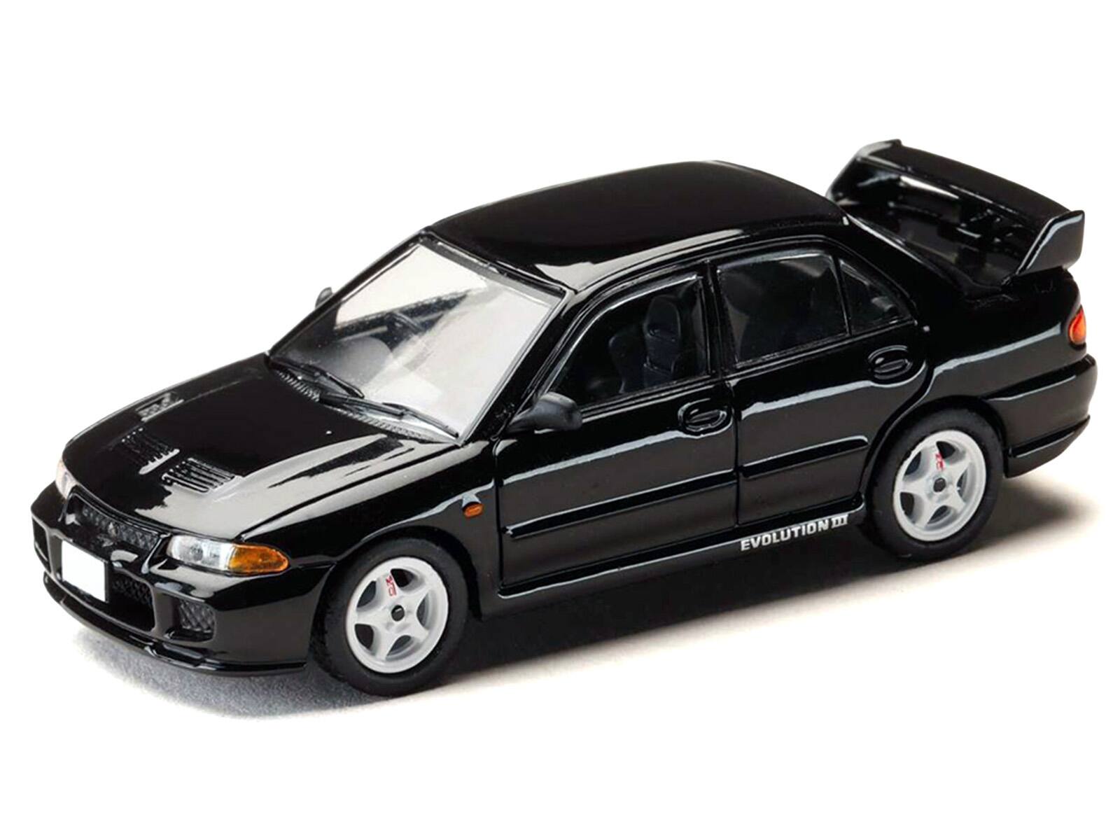 Alt View 3. Hobby Japan - Mitsubishi Lancer RS Evolution III RHD Black "Initial D" (1995-2013) Manga Diorama Set 1/64 Model Car by Hobby Japan.