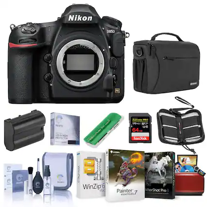 Nikon D850 iet PRO OIF TE - -ase LCD SCREEN PROTECTOR support SDHC Reader Multi-Card and G Sgnitaa Extreme PRO 170 MB ou 2 64 GB SanDisk s PRO OPTE - PRO OPTIC Winzip 0 9 Paloter 1 WinZip 6 ac COREL Painter: 7 essentials CEs AfterShot Pro 3 Aftershot Pro
